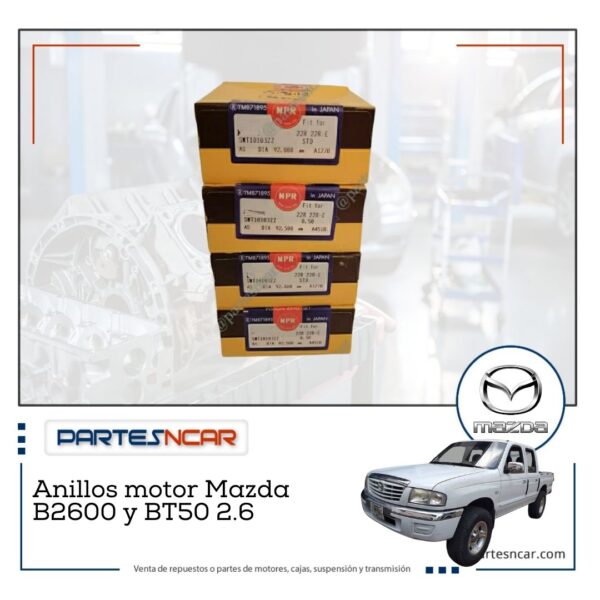 Anillos motor Mazda B2600 y BT50 2.6