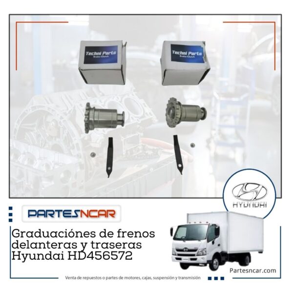 Graduaciónes de frenos delanteras y traseras Hyundai HD456572