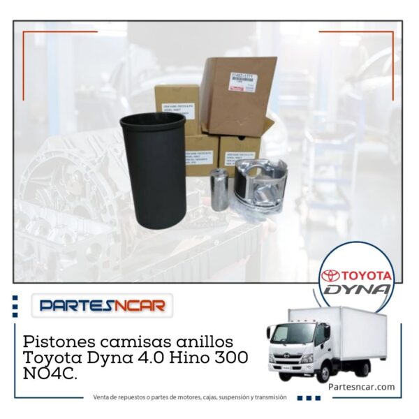 Pistones camisas anillos Toyota Dyna 4.0 Hino 300 NO4C